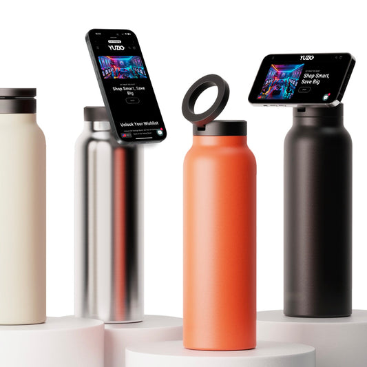 Water Bottle with Magnetic Phone Holder
