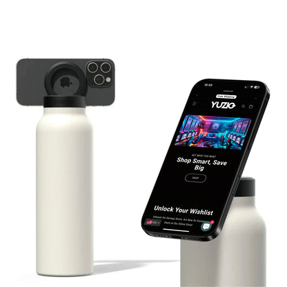 Water Bottle with Magnetic Phone Holder