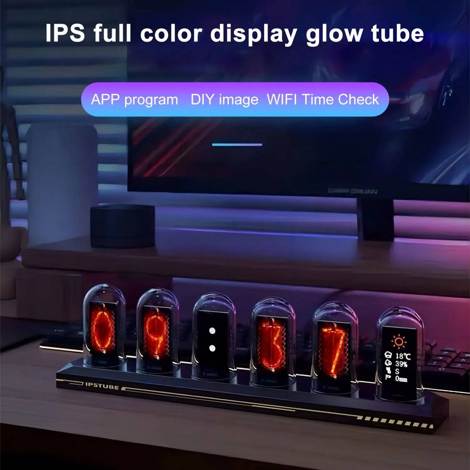 DIY RGB Glow Tube Clock - LED Nightlight & Digital Watch